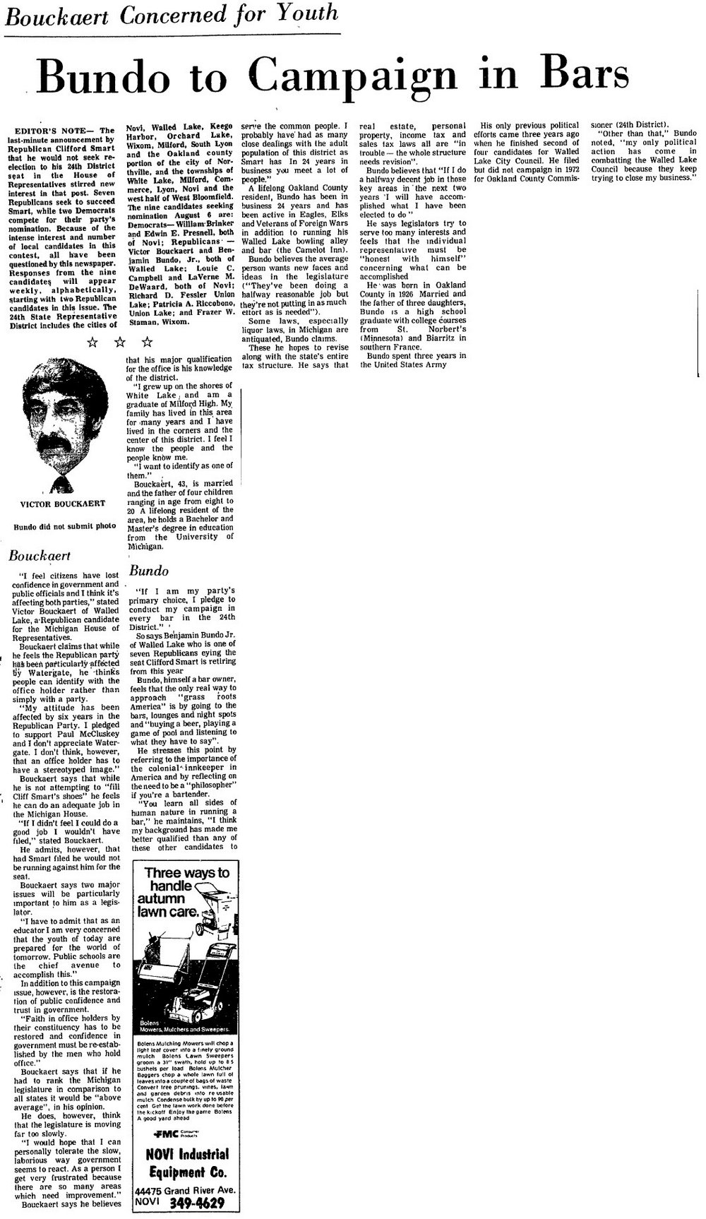 Mr. Bs Camelot Inn (Maple Lanes, Shadow Fax, Olde World Market) - July 11 1974 Article On Political Run (newer photo)